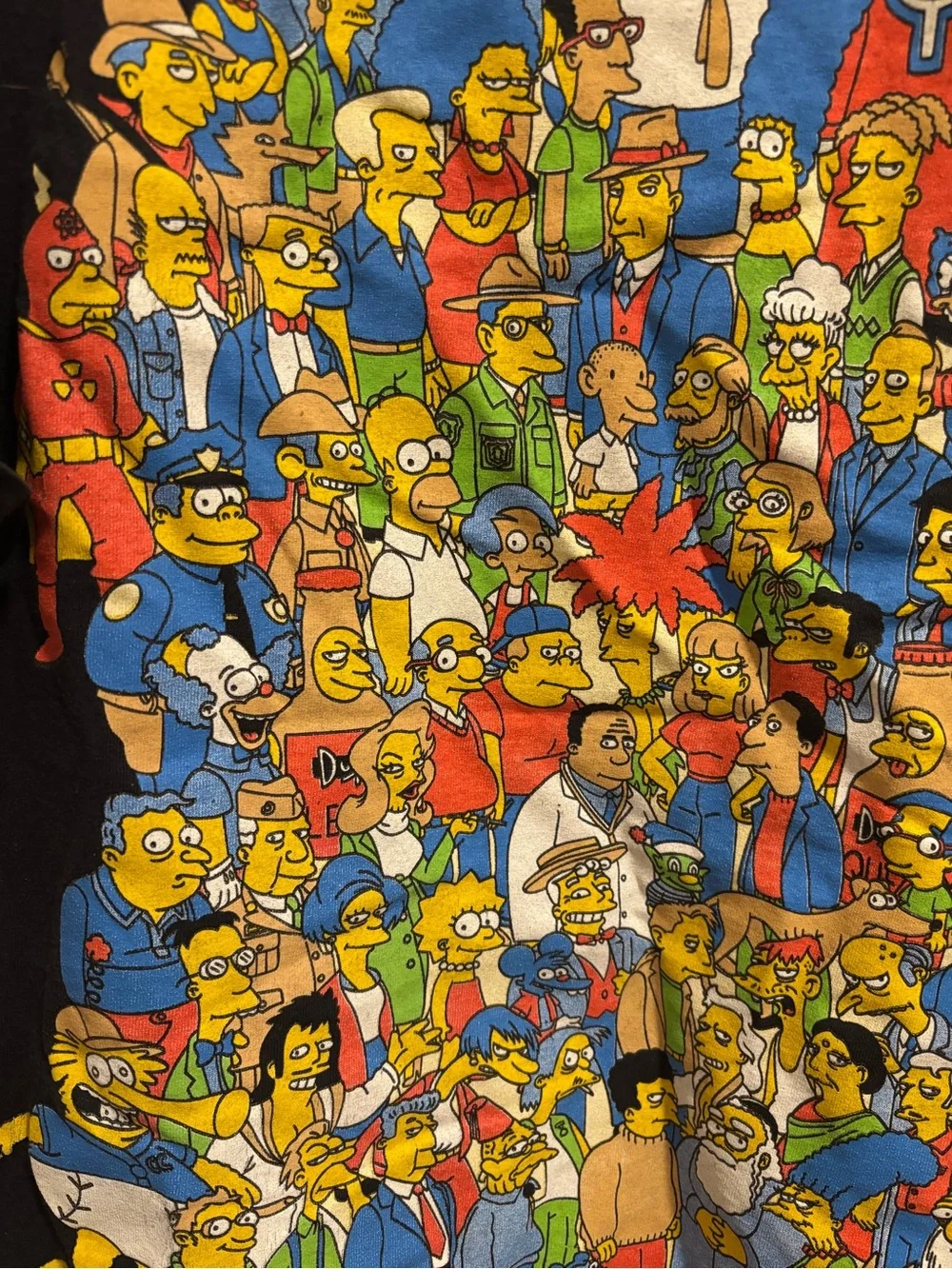 Vintage The Simpsons 2007 Matt Groening Cast Black T-Shirt - Size 2XL